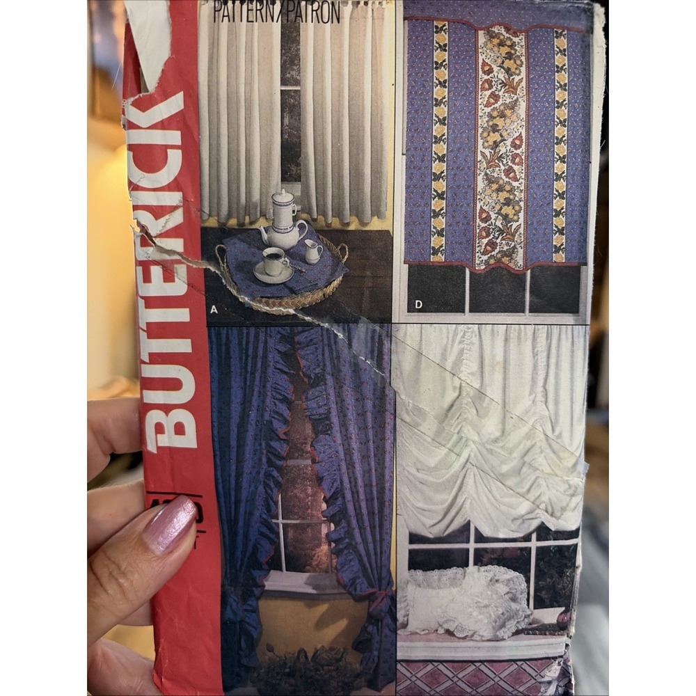Vintage 1986 Butterick 4370 Sewing Pattern Window Treatments Curtains Shades